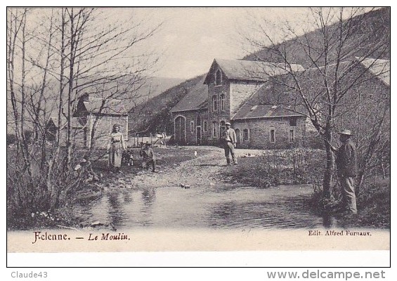 Felenne   Le Moulin Animé Circulé En 1906 - Beauraing