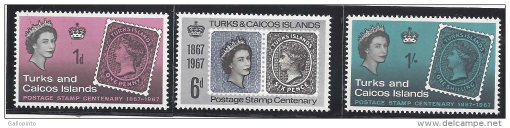 TURKS & CAICOS POSTAGE STAMPS CENTENARY MNH 1967 - Turks & Caicos (I. Turques Et Caïques)