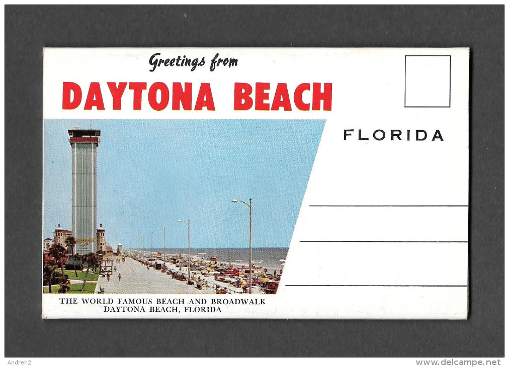 DAYTONA BEACH - FLORIDA - THE WORLD FAMOUS BEACH - SOUVENIR FOLDER OF DAYTONA - POCHETTE SOUVENIR DÉPLIANTE - 13 VIEWS - Daytona