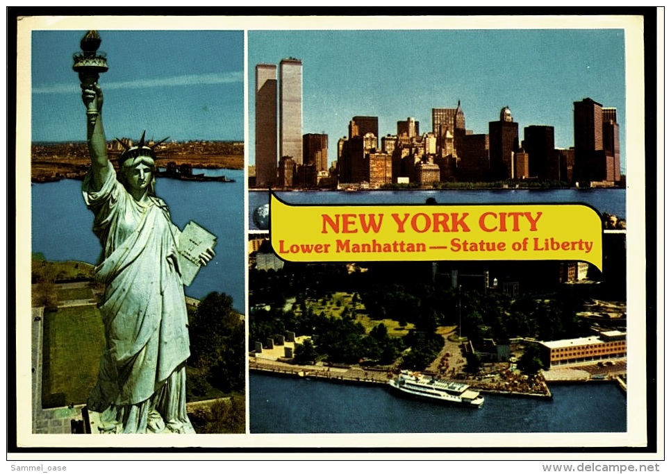 New York City  -  Lover Manhattan  -  Statue Of Liberty  -  Mehrbild-Ansichtskarte Ca.1988    (4096) - Manhattan