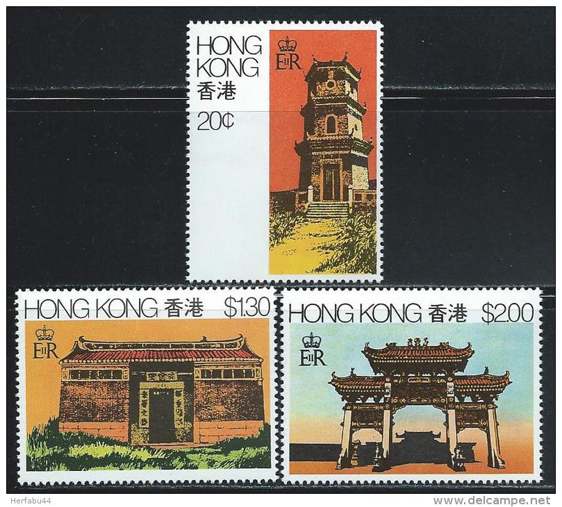 Hong Kong    "Rural Architecture"     Set    SC# 361-63   MNH** - Neufs