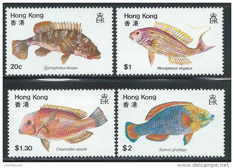 Hong Kong    "Fishes"     Set    SC# 369-72   MNH** - Unused Stamps