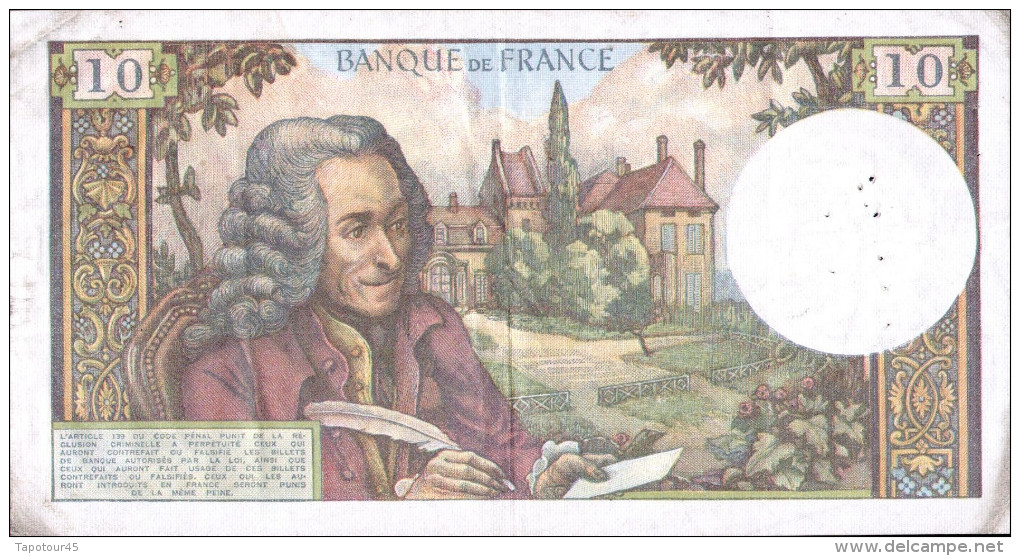 Billet (aB 3)  10 Francs 1972 B - 10 F 1963-1973 ''Voltaire''