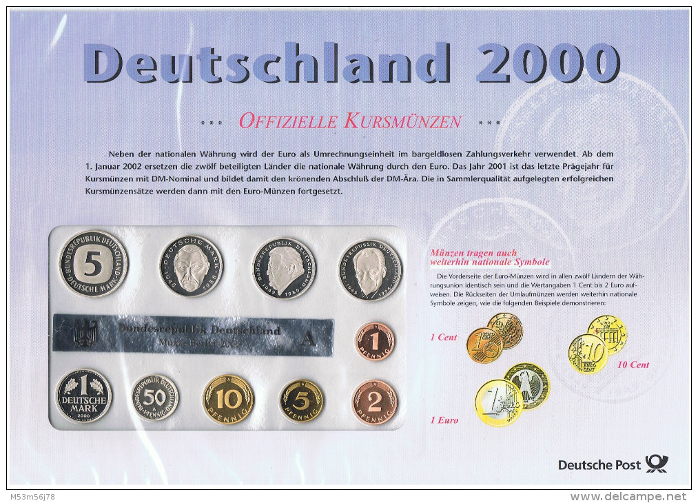 Deutsche Post - DM Satz 2000 In PP - Prägestätte A (Berlin) - Mint Sets & Proof Sets