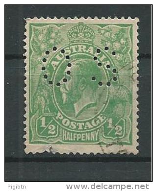 PER079 - AUSTRALIA - PERFIN N. 18 - 1/2 P.. RE GIORGIO V - CATALOGO YVERT - Used Stamps