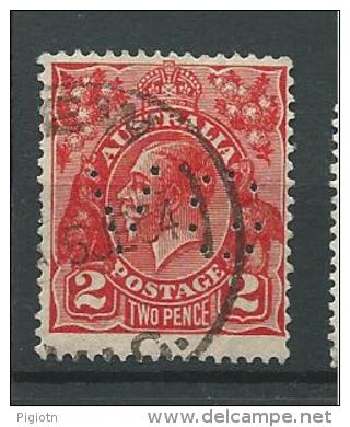 PER083 - AUSTRALIA - PERFIN N. 26 - 2 P.. RE GIORGIO V - CATALOGO YVERT - Used Stamps