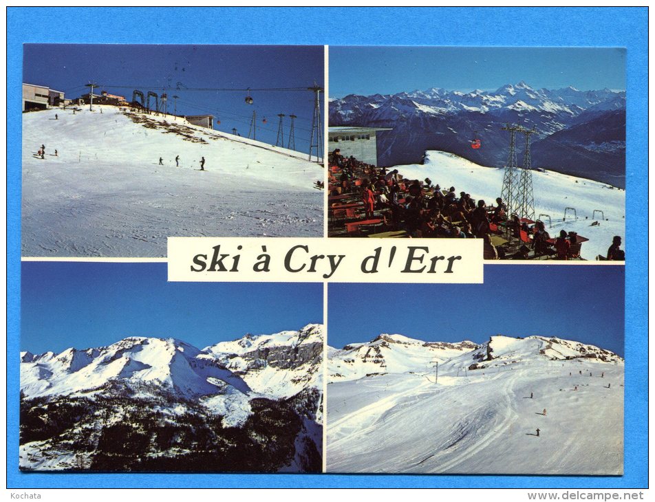 Q386, Crans Montana , Pistes Et Restaurant De Cry-d'Err, GF, Circulée 1980 - Crans-Montana