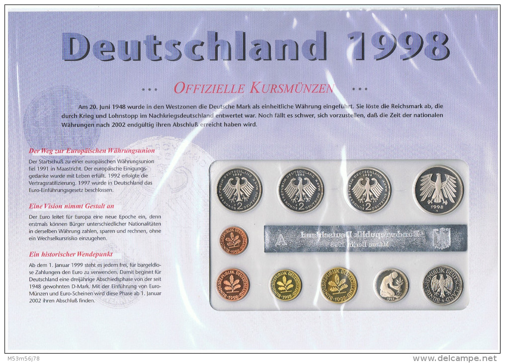 Deutsche Post - DM Satz 1998 In PP - Prägestätte A (Berlin) - Sets De Acuñados &  Sets De Pruebas