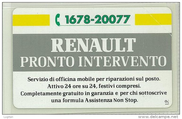 Carte Telefoniche: Renault - Pronto Intervento Emissione 1993 N. Verde 1678-20077  - Nuova - Omaggio  - T - POLAROID - Private-Omaggi