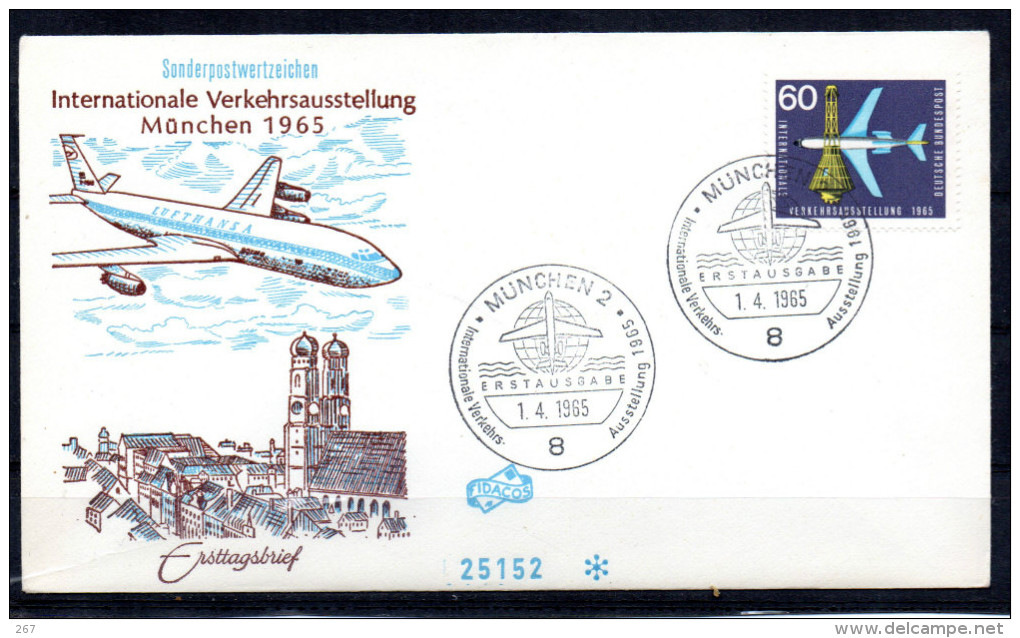 ALLEMAGNE    FDC   1965  Munich     Avions - Airplanes