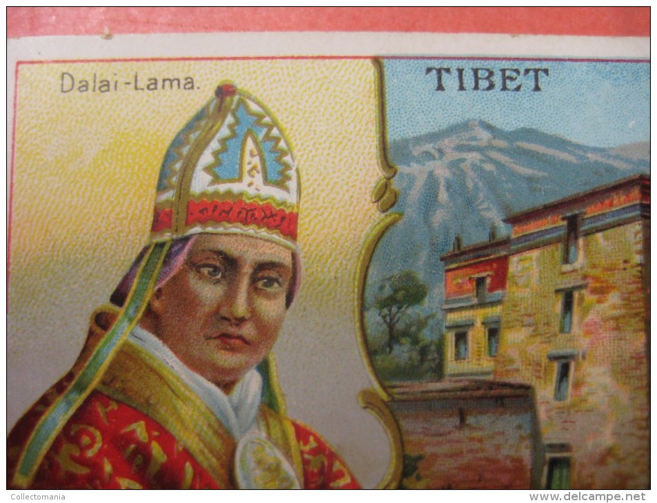 1 postcard YAK + 40 chromo lithos TIBET explorer etnic - Thibétan Dahlia Lama Sven Hédin Lhassa Yak VERY GOOD