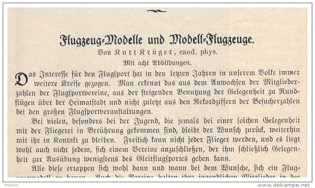 Original Zeitungsbericht - 1926 - Flugzeug - Modelle , Modellbau , Flugzeuge !!! - Aerei E Elicotteri