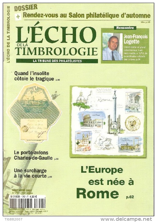 L' Echo De La Timbrologie   -    N°  1757   -    Novembre   2002 - Français (àpd. 1941)