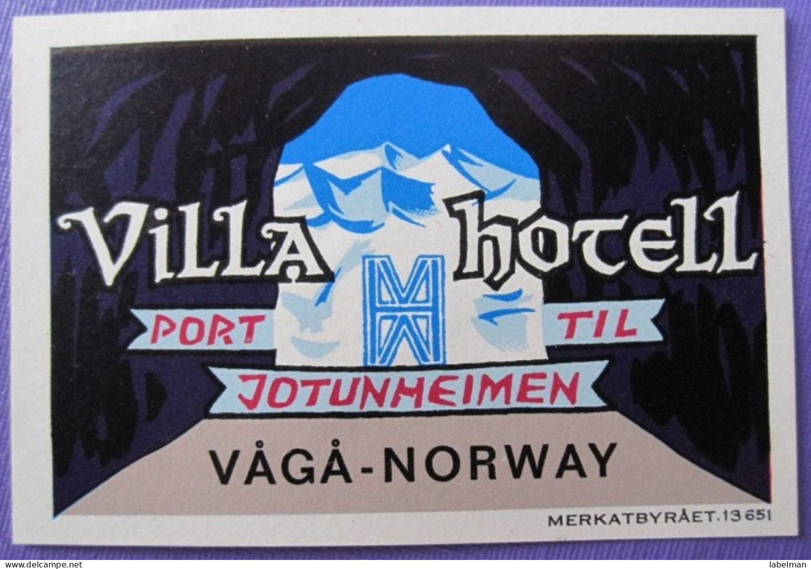 HOTEL HOTELLI HOTELL HOTELLET MINI VILLA VAGA NORVEGE NORWAY NORGE DECAL LUGGAGE LABEL ETIQUETTE AUFKLEBER - Hotel Labels