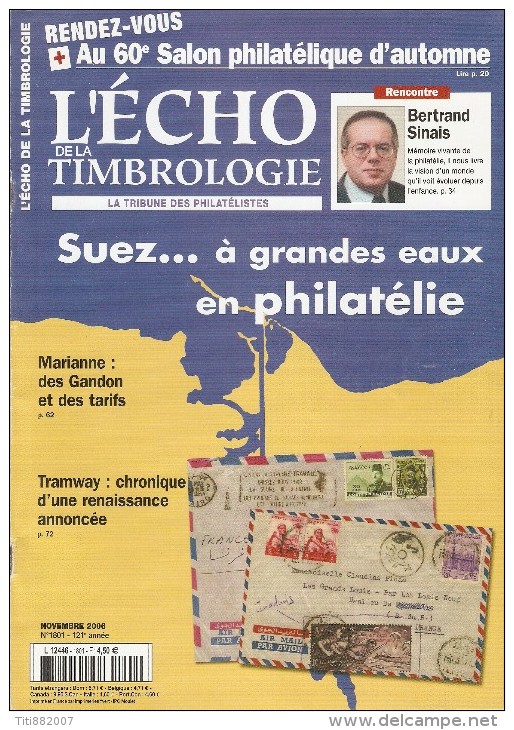 L' Echo De La Timbrologie   -    N°  1801   -    Novembre     2006 - Français (àpd. 1941)