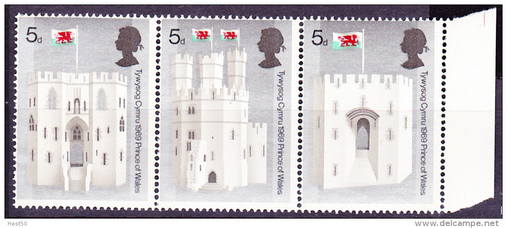Großbritannien Great Britain Grande-Bretagne - Prinz Von Wales (MiNr.522/6) 1969  - Postfrisch MNH - Unused Stamps