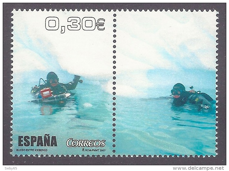 Spagna / Espagne 2007 Al Filo De Lo Imposible - Deportes, Sport, Plongeur Antartique, Diving In Antarctic, Glacier MNH - Neufs