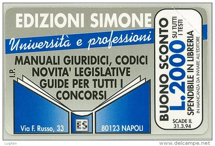 Carte Telefoniche: Edizioni Simone - Università E Professioni  - Nuova - Omaggio  - Mantegazza - Private-Omaggi