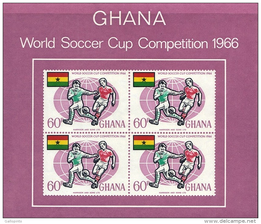 GHANA WORLD CUP SOCCER CHAMPIONSHIP Sc 263a IMPERF MNH 1966 - 1966 – England