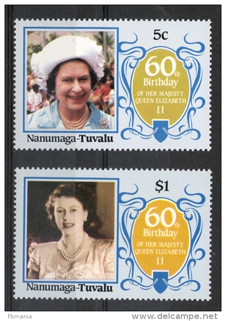 Tuvalu Nanumaga 1986 - Regina Elisabetta II Queen Elizabeth II MNH ** - Tuvalu