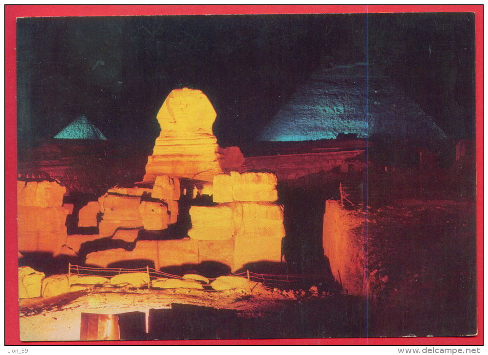 162696 / GIZA - NIGHT , PYRAMID OF KHEPHREN AND THE SPHINX - Egypt Egypte Agypten Egitto Egipto - Sphinx