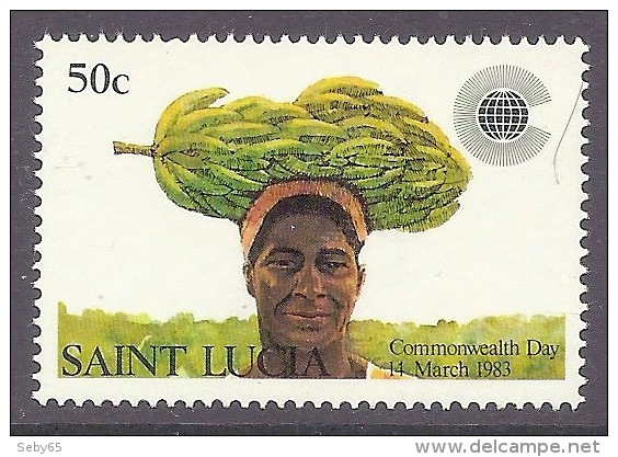Saint Lucia 1983 Commonwealth Day - St. Lucia, Farming, Fruits, Seller Of Bananas MNH - St.Lucia (1979-...)