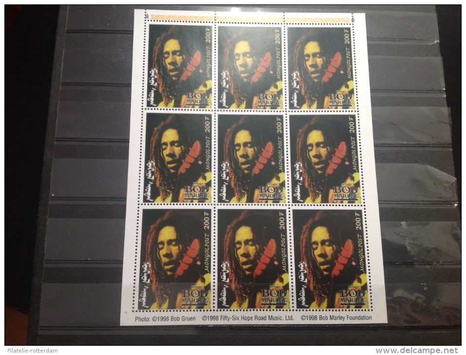 Mongolië / Mongolia - MNH/Postfris - Complete Sheet Bob Marley 1998 Very Rare! - Mongolië