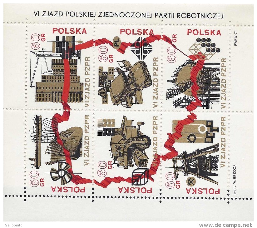 POLAND UNITED WORKERS PARTY MNH 1971 - Hojas Completas