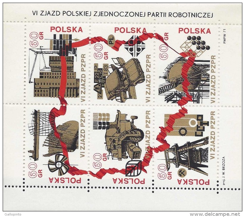 POLAND UNITED WORKERS PARTY MNH 1971 - Ganze Bögen