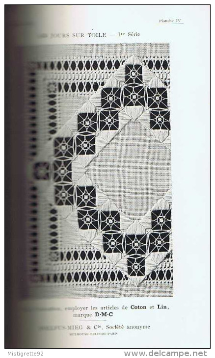 Broderie JOURS Sur TOILE 1e Série 107 Figures Et 20 Planches En Noir Et Blanc. D.M.C. Éditions Th. De Dillmont. - Fashion