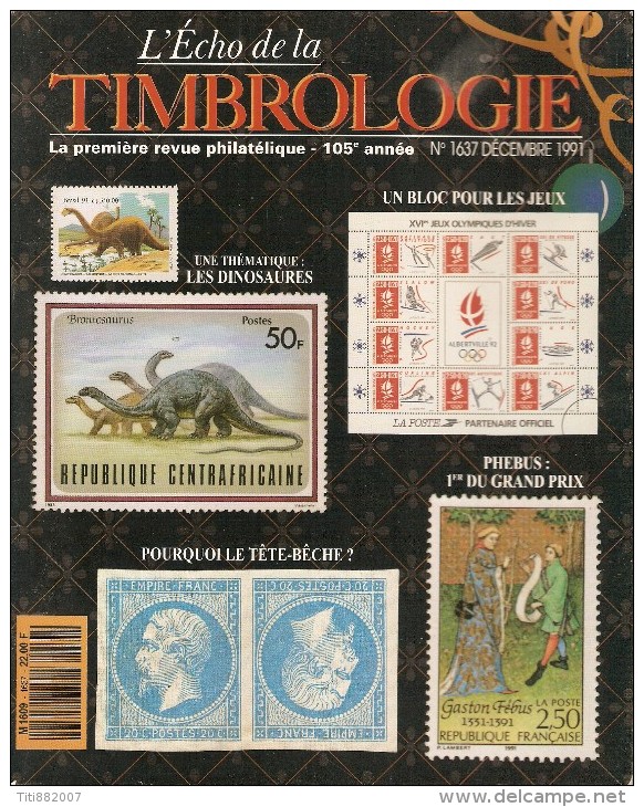 L' Echo De La Timbrologie   -    N°  1637   -   Décembre  1991 - Français (àpd. 1941)