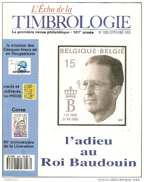 L' Echo De La Timbrologie   -    N°  1656  -   Septembre  1993 - Français (àpd. 1941)