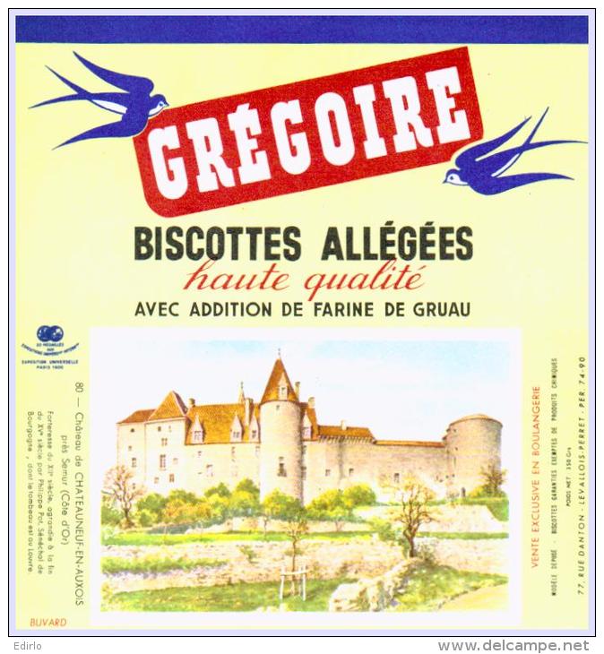 GREGOIRE Biscottes Château De Châteauneuf En Auxois état Aussi Neuf Qu'au Sortir De L'imprimerie - Biscottes