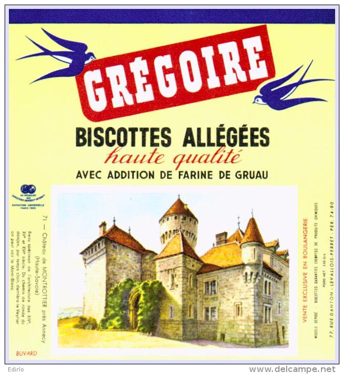 GREGOIRE  Château De MONTROTTIER   état Aussi Neuf Qu'au Sortir De L'imprimerie - Biscotti