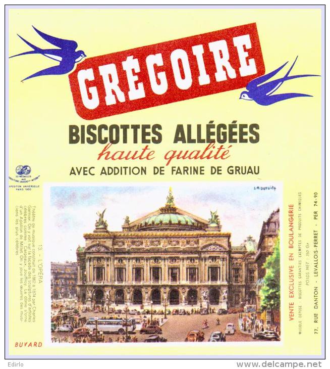 Biscottes   GREGOIRE  L'opéra PARIS   état Aussi Neuf Qu'au Sortir De L'imprimerie - Zwieback