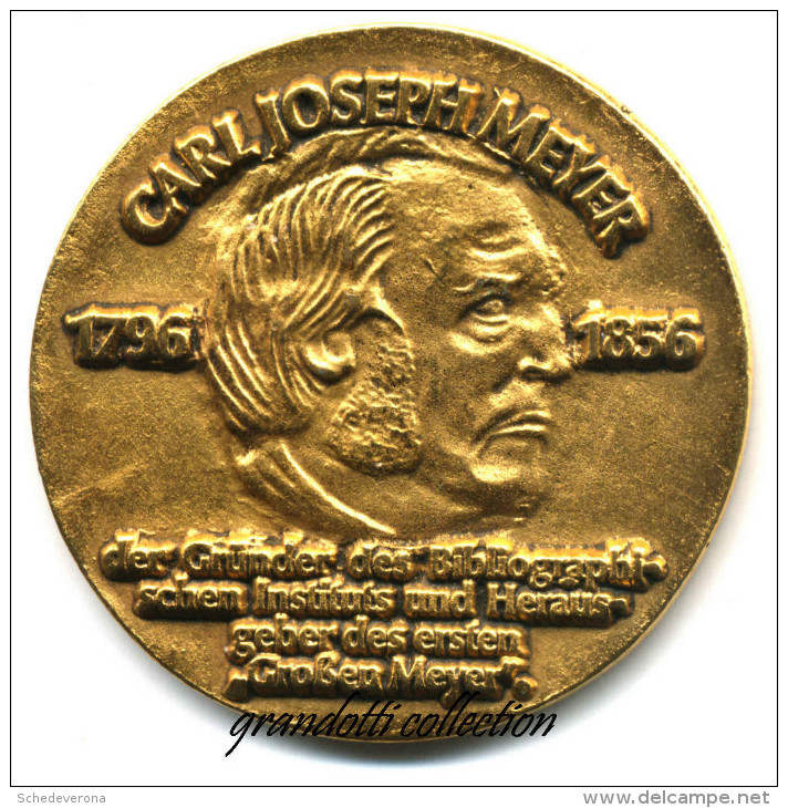 CARL JOSEPH MEYER 150° BIBLIOTECA MANNHEIM MEDAGLIA 1976 - Profesionales/De Sociedad