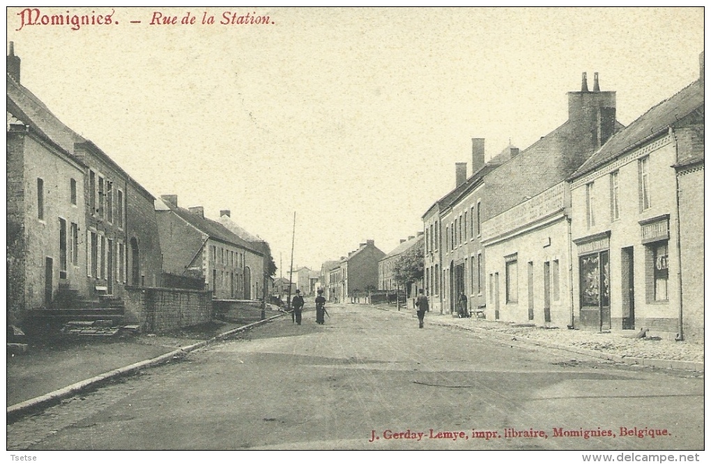 Momignies -Rue De La Station -1909  ( Voir Verso ) - Momignies