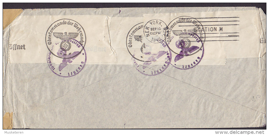 Denmark Luftpost Par Avion Label THE TEXAS COMPANY, 1940 Cover Brief Oberkommando Der Wehrmacht STATION M Censor Label ! - Luftpost