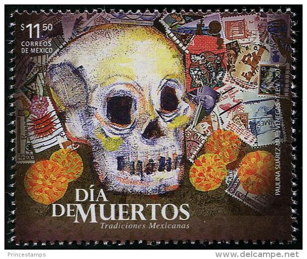 Mexico (2014) - Set -  /  Dead - Dia De Los Muertos - Skull - Stamp On Stamp - Timbre Sur Timbre - Altri & Non Classificati