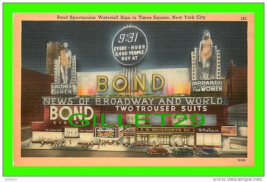 NEW YORK CITY,  NY -  BOND SPECTACULAR WATERFALL SIGN IN TIMES SQUARE - ACACIA CARD CO - - Time Square