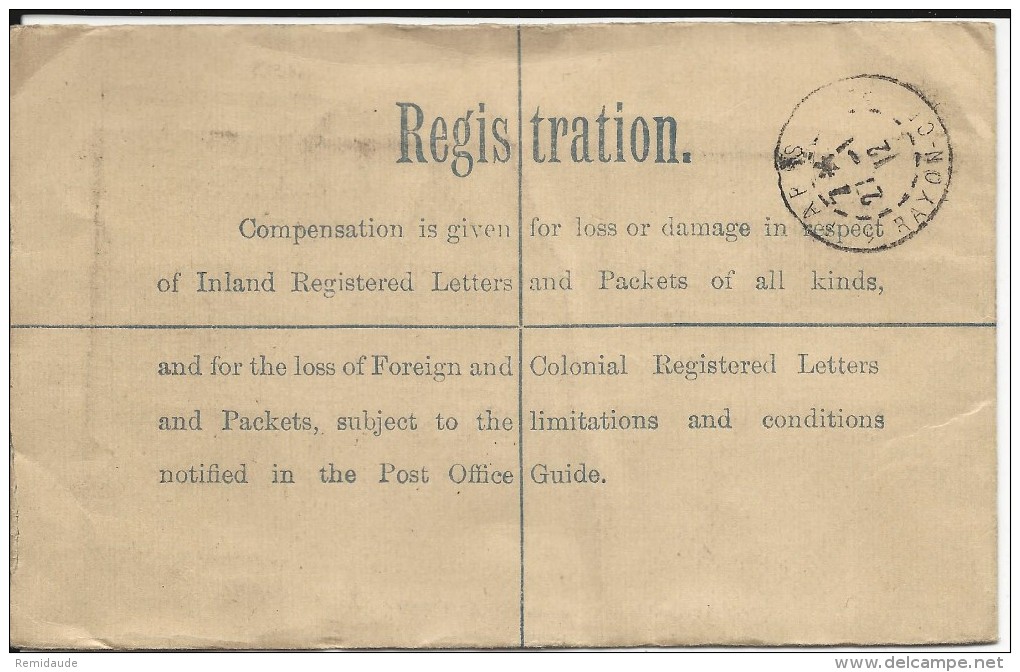 GB - 1912 - ENVELOPPE ENTIER POSTAL RECOMMANDEE De LIVERPOOL Pour PARIS - Material Postal