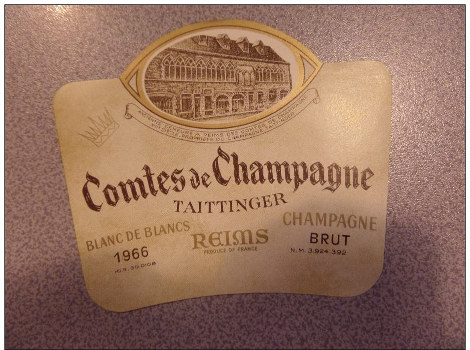 Etiquette De Champagne N°2710 TAITTINGER COMTES DE CHAMPAGNE 1966 - Champagne