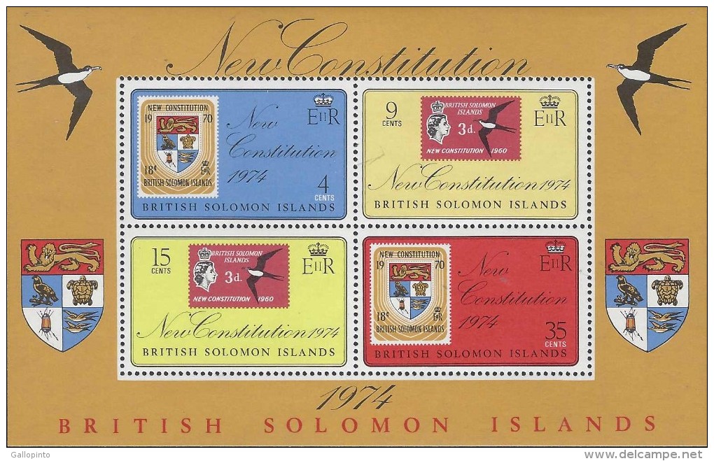 BRITISH SOLOMON ISLANDS NEW CONSTITUTION MNH 1974 - Iles Salomon (...-1978)
