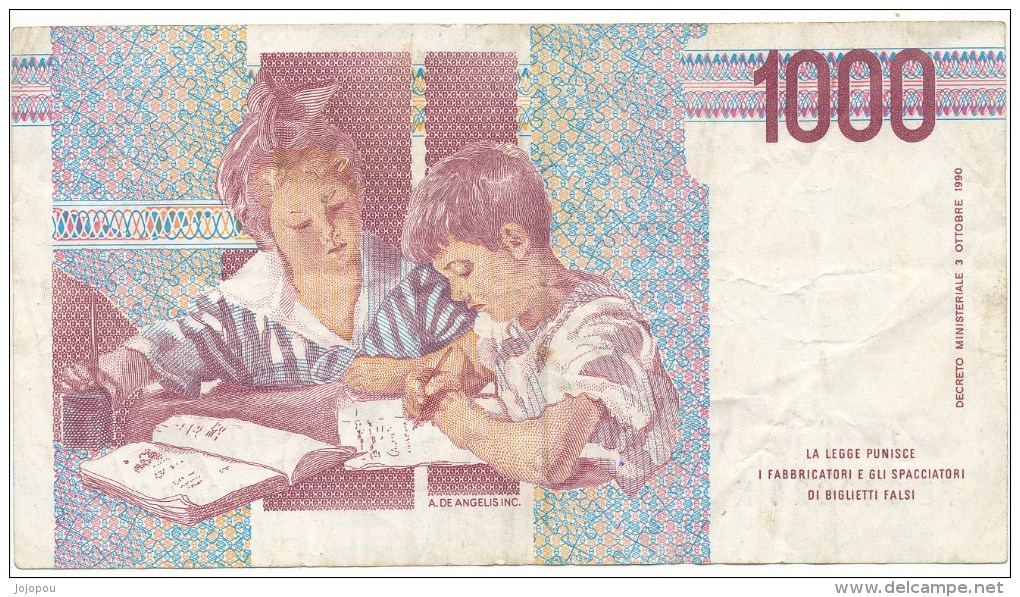 1000 Lires 1990 - A Circulé -  Très Bon état. - Collezioni