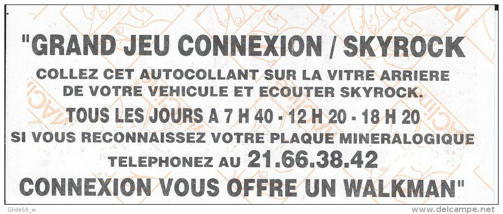 Autocollant - SKYROCK - 94,3 FM - La Superradio - Lille - Tourcoing - Connexion - Les Mecs Qui En Ont ! - Stickers