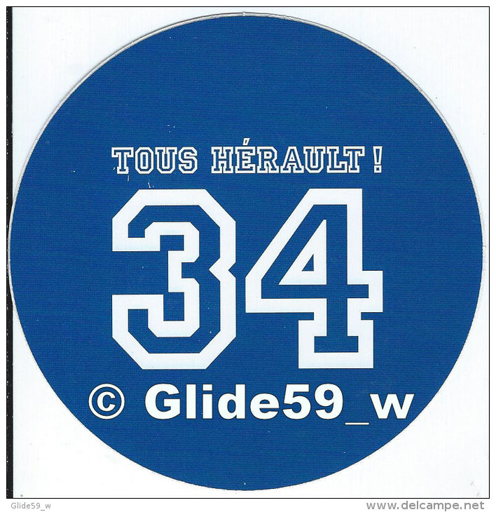Autocollant - 34 Tous Hérault ! (bleu Foncé) - Stickers