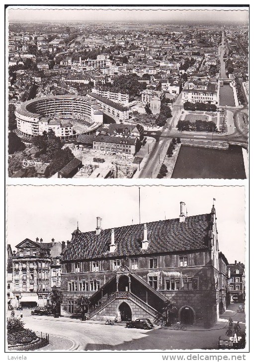 68 MULHOUSE - 2 Cpsm Hôtel De Ville Et Le Bâtiment Circulaire - Mulhouse