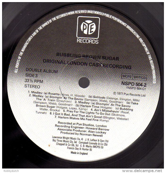 * 2LP *  BUBBLING BROWN SUGAR - ORIGINAL LONDON CAST (UK 1977 EX-!!!)