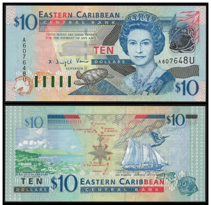 East Caribbean States 10 DOLLARS ND 2003 Anguilla P 43u UNC - Caraïbes Orientales