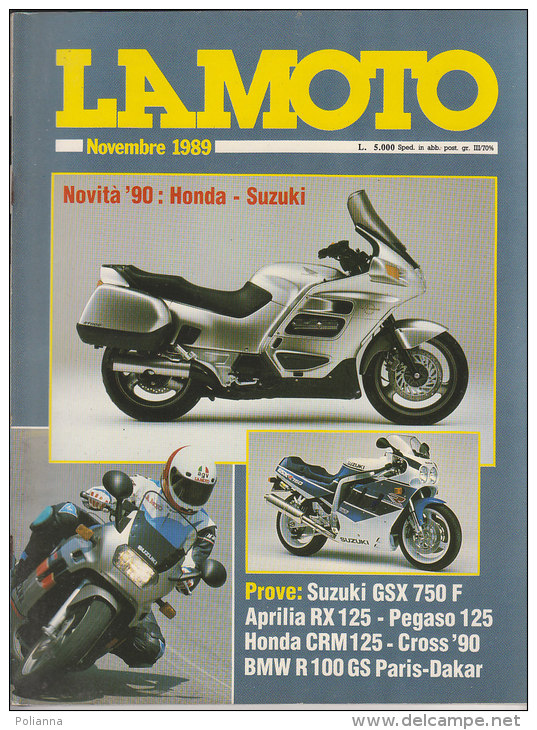 RA#48#10 Rivista LA MOTO Ed.Edigamma Nov. 1989/MONDIALE VELOCITA'/APRILIA RX 125/BMW R100 GS PARIS DAKAR/GILERA SATURNO - Engines